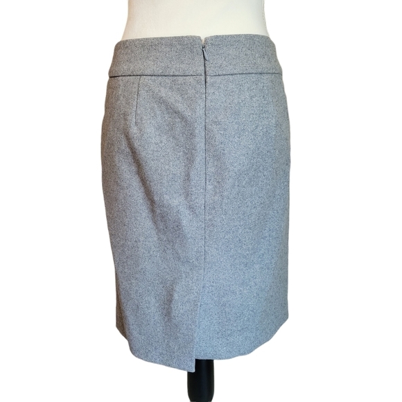 J.CREW Grey Wool Blend Pencil Skirt Sz 2 - Picture 3 of 7